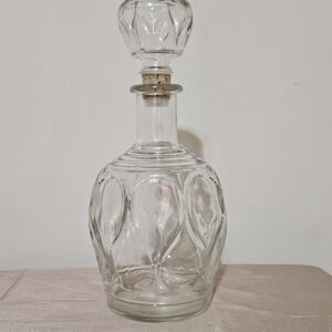 Vintage Clear Glass Decanter with Stopper